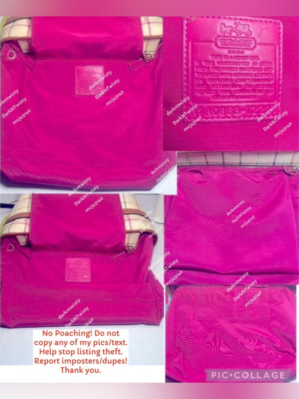 GREAT GIFT!! RARE Coach 3 piece Tote, cosmetic bag, change purse set PRICE FIRM - Picture 9 of 15